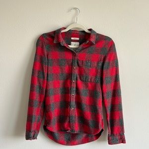 American Eagle size S slim fit red/grey flannel